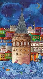 Galata Kulesi Istanbul Canan Harmanci Demirel Sanat Minyaturler Sanat Panolari