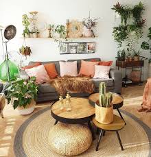Living Room Home Decor House Decoration Small Spacea Bohemian Grey Couch Plants Hous Bohemian Living Room Decor Boho Living Room Rooms Home Decor