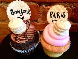 Paris theme personalized candy bars. Night In Paris Themed Cupcakes For An Order Each With Its Own Mini French Macaron Baking