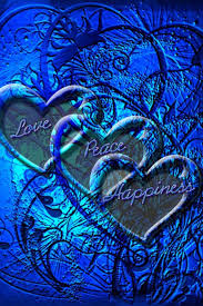 Love Peace Happiness Blue Aesthetic Heart Wallpaper Colorful Heart