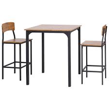 Typically counter height dining tables are taller than standard tables and shorter than bar height tables. Homcom 3 Pcs Modern Counter Height Dining Table Set With 2 Matching Stools Foorest Steel Legs Black Buy Online In Angola At Angola Desertcart Com Productid 214948677