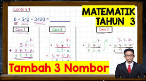 Tolak tanpa kumpul semula / matematik tahun 3 подробнее. Tambah Tiga Nombor Matematik Tahun 3 Youtube
