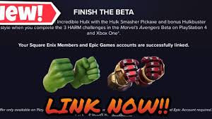 En este caso nos referimos a cómo vincular las cuentas de epic games con square enix para poder recibir el pico de hulk y hulkbuster en fortnite al completar los desafíos harm de la beta de marvel's avengers de este fin de semana. How To Link Your Square Enix Account To Epic Games Fortnite Hulk Smashers Free Pickaxe Youtube