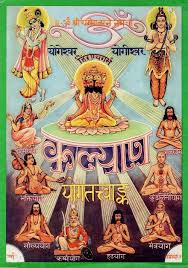Brahma Shiva Krishna Yoga Asana Chakra Hindu Print Kalyan Hindi Magazine Gita Press Gorakhpur Hindu Art Hindu God Art