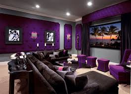 It's place for relax and full immersion into art world. Beautiful Purple Media Room Decor Home Theater Decor Media Room Decor Home Theater Decor Home Theater Room Design