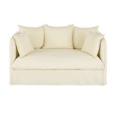 Tendenze maisons du monde 2020 a partire da soli 2,99€. Divano 2 Posti In Lino Spesso Avorio Effetto Anticato Louvre Maisons Du Monde