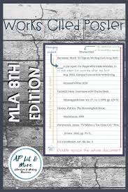 Title the page works cited. Mla 8th Edition Works Cited Formatting Poster Works Cited Writing Assignments Writing Workshop