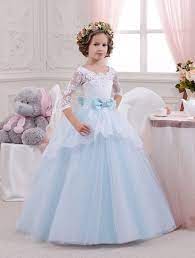 Blue White Lace Tulle Formal Flower Girl Dress For Special Etsy Flower Girl Dress Lace Princess Flower Girl Dresses Flower Girl Dresses Blue