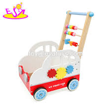China New Push Cart Balance Wooden Baby Walker Multifunction Popular Car Design Baby Walker Baby Walker With Four Wheels W16e037 China Stroller And Wooden Walker Toy Price