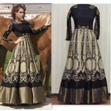 Stitch & turn your plain anarkali gown into a partywear dress with these suit designing ideas. Black Floral Party Wear Designer Indo Western Style Anarkali Gown