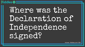 Draw number lines and locate the points on them 1/2,1/4,3/4,4/4. Declaration Of Independence Riddles Com