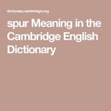 A fact or event that makes you try harde.: Spur Meaning In The Cambridge English Dictionary English Dictionaries Cambridge English Spur Meaning