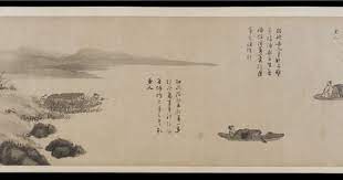 fishermen after jing hao wu zhen 1280 1354 yuan ca 1342 section 5 handscroll ink on paper traditional paintings chinese art vintage world maps