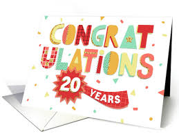 Here are some work quotes and wishes to help you congratulate them. Employee Anniversary 20 Years Colorful Congratulations Card