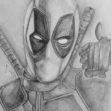 You can not expect to have a perfect hand. Cute Drawing Ideas Deadpool Black White Pencil Sketch Deadpool Drawing Marvel Drawings Cool Drawings