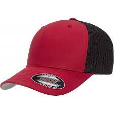Trucker Mesh Fitted Cap Red Black Cf193kk6o3z Black And Red Cap Fitted Caps