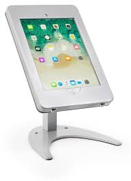 Ipad Pro 10 5 Desktop Stand Locking Enclosure W Exposed Home Button Silver Ipad Holder Ipad Tablet Holder