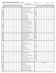 Janitorial Checklist Template Excel Fill Online Printable
