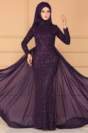 Modaselvim Abiye Sifon Kuyruklu Payetli Abiye Pn2002 Mor Elbise Modelleri Elbise The Dress