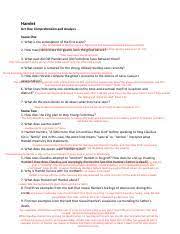 Hamlet Act One Questions Pdf Hamlet Act One Comprehension And Analysis Scene One 1 What Is The Atmosphere Of The First Scene The Atmosphere Of The Course Hero