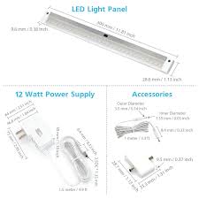 Eshine White Finish 3 12 Inch Panels Led Dimmable Under Cabinet Lighting Kit Hand Wave Activated Touchless Dimming Control Warm White 3000k Amazon Com