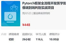 PyTorch深度学习，全流程医学影像端到端判别实战项目(2023新版 ...