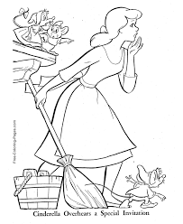 Prince and cinderella coloring pages. Invitation To The Ball Cinderella Coloring Page
