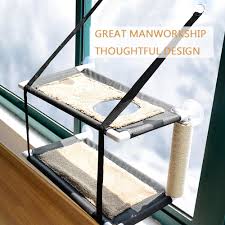 A cat window perch, hammock (has a stretch surface supported by a sturdy frame), bed or seat is an elevated platform attached to the window (windowpane or windowsill) for sunbathing, lounging, taking a nap, viewing scenery and so on. Cat Window Perch Hammock Bed Double Deck Window Suction Cups Seat Cat Shelves Sunbath Hammock Bed Buy From 63 On Joom E Commerce Platform