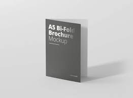 Completely Layered Mockup Of A Standing Brochure Flyer Psd File With Smart Layer Dimensions 1900 X 1 Brochure Mockup Free Bi Fold Brochure Brochures Mockups