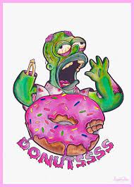 Homer Simpson Zombie Donut Art Print The Simpsons Donuts Zombie Art Horror Art Gifts Under Dark Humor Fan Art Bart Simpson In 2021 Simpsons Art Donut Art Print Donut Art