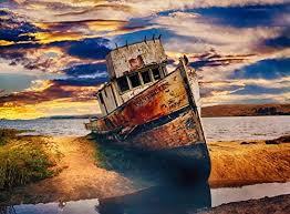 Free returns high quality printing fast shipping Fkg Arts Puzzles Adult Jigsaw Puzzle Colorful Old Boat Beach Shore 500 Pieces Ebay