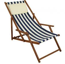 Strandstuhl Blau Weiss Gartenliege Sonnenliege Kissen Deckchair Buche Dunkel Klappbar 10 317 Kh Liegestuhl Sonnenliege Liegestuhl Holz