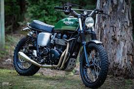 Mean And Green A Tasmanian Triumph Scrambler Custom Triumph Scrambler Custom Triumph Scrambler Scrambler