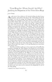 In the first part, the lord of the rings, a shy young hobbit named frodo baggins inherits a simple gold ring that holds the secret to the survival — or enslavement of the entire world. Pdf Three Rings For Whom Exactly And Why Justifying The Disposition Of The Three Elven Rings Jason Fisher Academia Edu