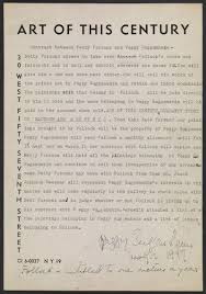 Contract Between Betty Parsons And Peggy Guggenheim Regarding Representation Of Jackson Pollock From The Betty Par Peggy Guggenheim Guggenheim Jackson Pollock