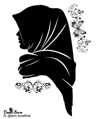 300 gambar kartun muslimah bercadar cantik sedih keren lengkap. Silhouette Hijab Girl Siluet Gambar Gambar Pengantin