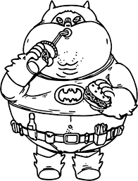 When the online coloring page has loaded, select a color and start clicking on the picture to color it in. Super Fat Batman Eating Fast Food Coloring Page Free Printable Coloring Pages For Kids