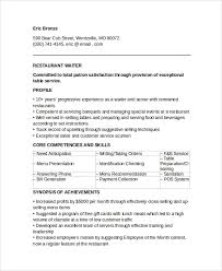 Free 6 Sample Waiter Resume Templates In Pdf Ms Word
