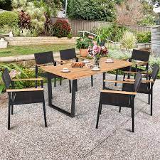Maybe you would like to learn more about one of these? Gymax 7pcs Patio Garden Dining Set Outdoor Dining Furniture Set W Umbrella Hole Walmart Com Walmart Com