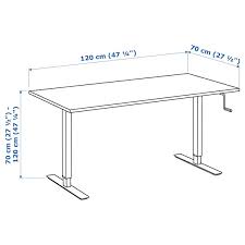 Set the desktop at any height befween 235/8 and 471/4 (60 and 120 cm). Skarsta White Site Stand Desk Popular Practical Ikea