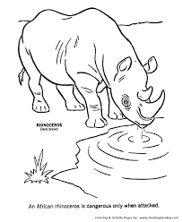 Rhino At The Water Hole Coloring Page African Rhinoceros Coloring Page Animal Coloring Books Animal Coloring Pages Animal Templates