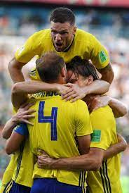 Andreas Granqvist Of Sweden Celebrates With Teammates After Scoring His Team S Second Goal During The 2018 Fifa World Cup Russia G Sweden Celebrities World Cup
