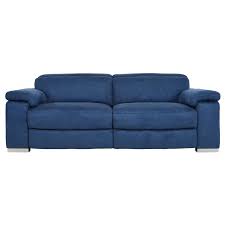 Baldric top grain leather reclining sectional, navy blue by abbyson living. Karly Blue Power Reclining Sofa El Dorado Furniture