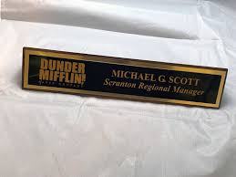 The Office Desk Name Plate Scott Paper Company Tv Memorabilia Office Desk Name Plates