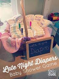 Late Night Diapers Baby Shower Game Baby Shower Fun Fun Baby Shower Games Baby Boy Shower