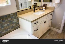 Shop modern and contemporary bathroom vanities at decorplanet.com. Modern Corner Bathroom Image Photo Free Trial Bigstock