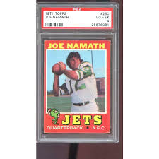 The camera would gravitate towards the charismatic quarterback, which eventually led to the joe namath show, along with several movie and television roles. 1971 Topps 250 Joe Namath Psa 4 Graded Football Card New York Jets