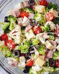 Cauliflower Broccoli Ham Salad Low Carb Keto Keto Recipes Dinner Healthy Recipes Ham Salad