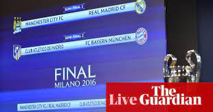 The explosion of the coronavirus crisis in march forced uefa to put the competition on hold while some last 16 ties were still to be. Champions League Semi Final Draw Manchester City Face Real Madrid As It Happened Football The Guardian