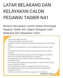 Twitter ä¸Šçš„ Work Co Resumemurah Contoh Soalan Temuduga Pegawai Tadbir N41 Ada Temuduga Ptd Calon Di Luar Sana Bolehlah Buat Persediaan Dari Awal Selamat Berjaya Https T Co L5oux9nswd Twitter